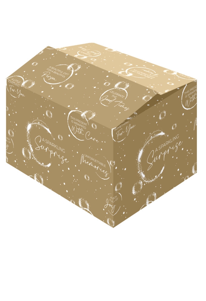 Kerstpakketdozen Bubbeles Gold 39x39x39cm 15stuks