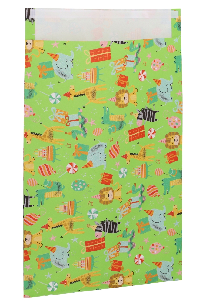 Kadozakjes Feestdieren Design Met Plakstrip 26x40cm 50stuks Kadozakjes Feestdieren Design Met Plakstrip 26x40cm 50stuks