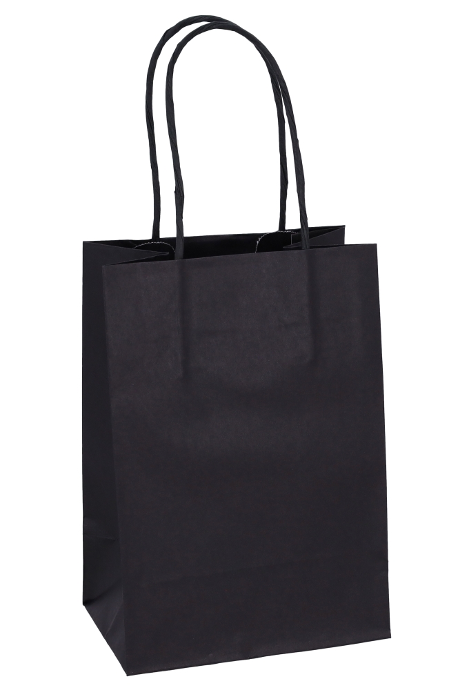 Papieren Draagtas Kassel Met Handvat Zwart 14x8x21cm 50stuks