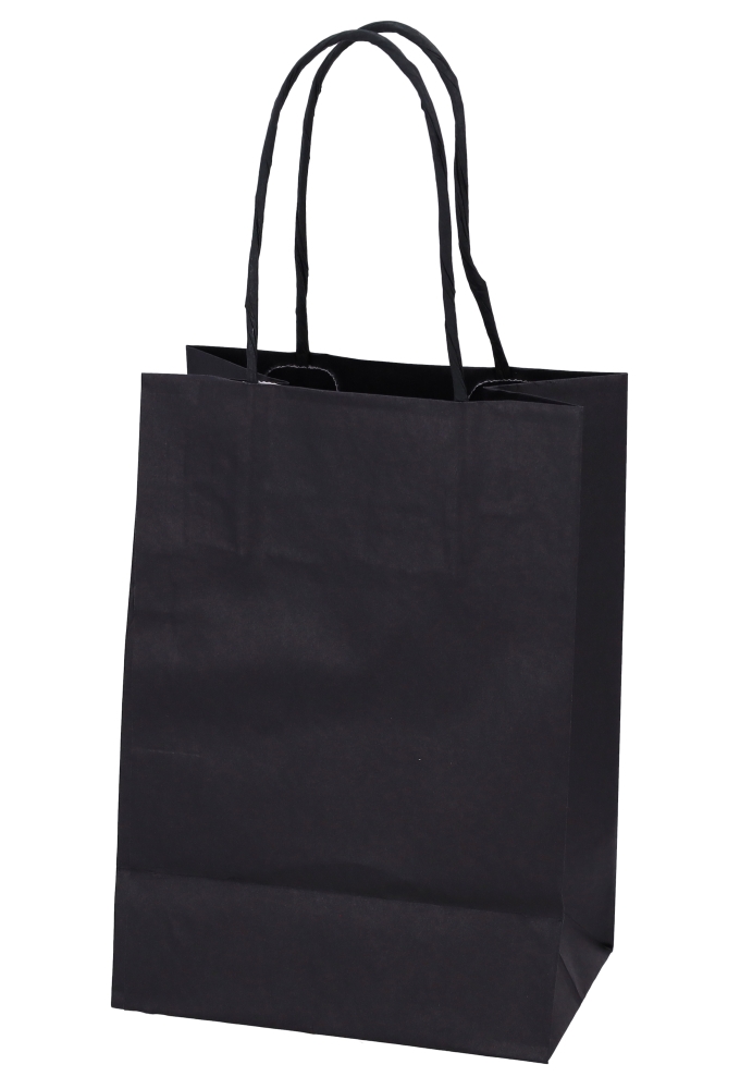 Papieren Draagtas Kassel Met Handvat Zwart 14x8x21cm 50stuks