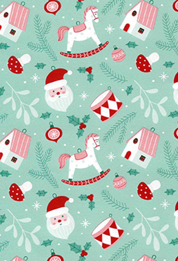 Kerstpapier Coated Hobbelpaard 50cm x 200meter