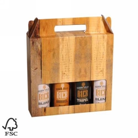 Bierverpakking Wood voor 4 flesjes Bier 33cl 50stuks