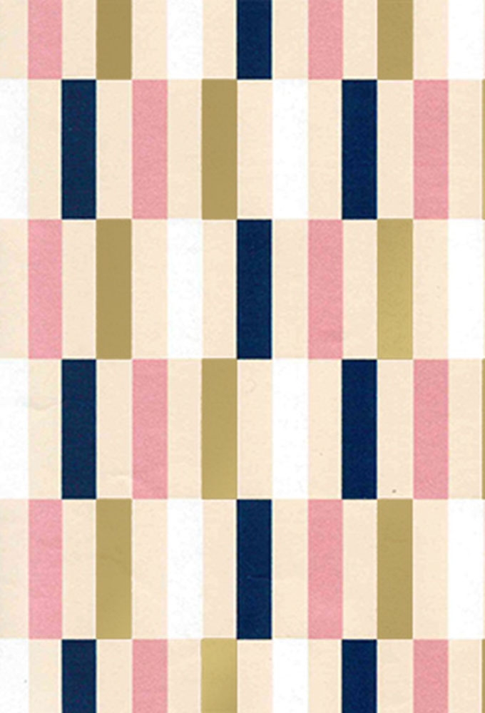 Cadeaupapier Coated Lines Blauw, Pink, Goud & Wit 70cm x 200meter