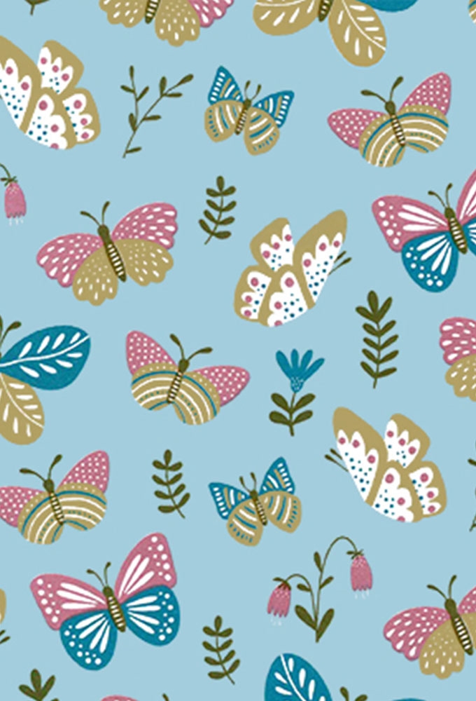 Cadeaupapier Coated Vlinders 70cm x 200meter