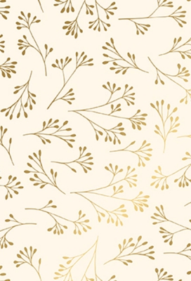 Cadeaupapier Coated Winterse Gouden Takjes op Crème 70cm x 200meter Cadeaupapier Coated Winterse Gouden Takjes op Crème 70cm x 200meter