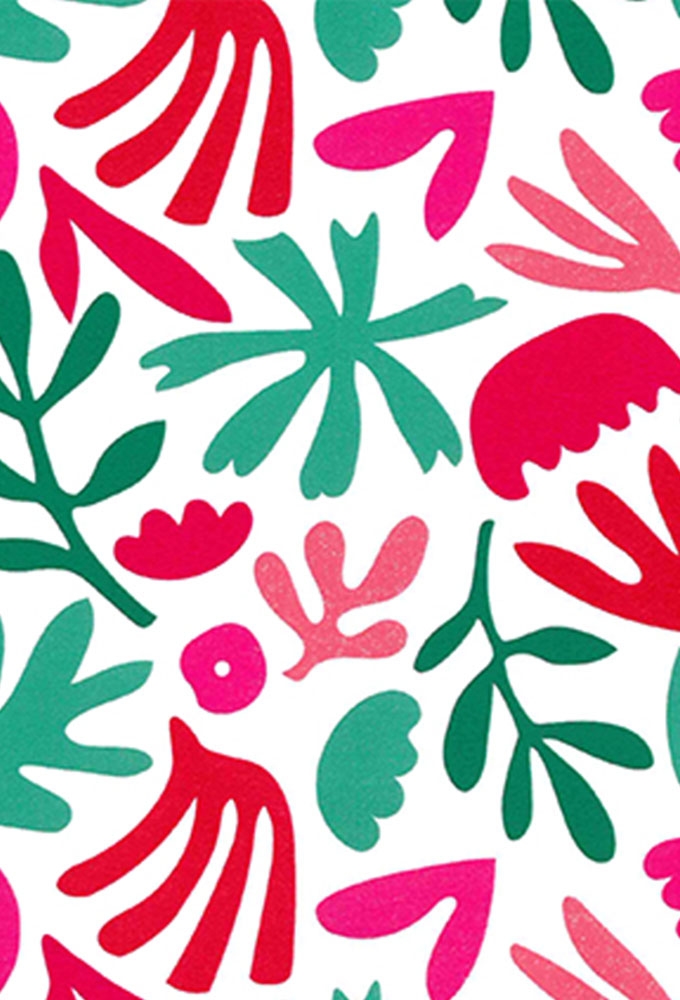 Cadeaupapier Coated Funky Jungle Pink & Groen 70cm x 200meter