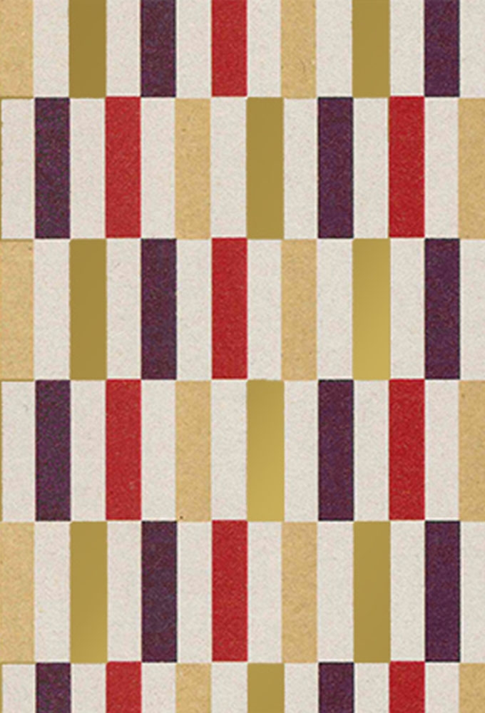 Cadeaupapier Bruin Kraft Lines rood, paars, geel & goud 70cm x 200m Cadeaupapier Bruin Kraft Lines rood, paars, geel & goud 70cm x 200m