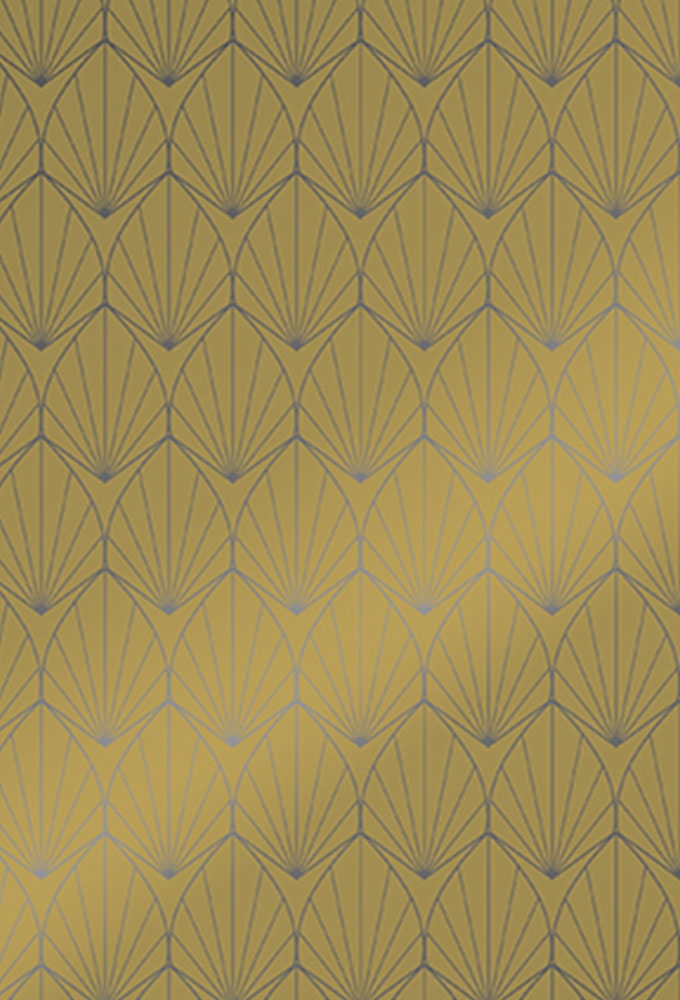 Cadeaupapier Metallic Art Deco Goudwaaier 50cm x 200meter