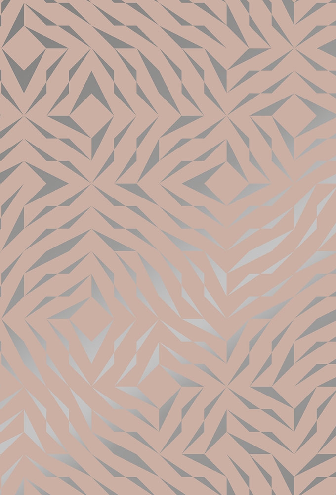 Cadeaupapier Metallic Zalmroze Zebra Glow 70cm x 200meter