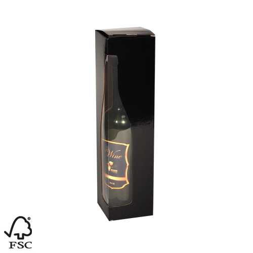 Wijndoos 1 fles Black Shape 9.5x9.5x36cm 50stuks