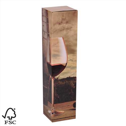 Wijndoos 1 fles Kurk 8.7x8.7x36cm FSC® 50stuks