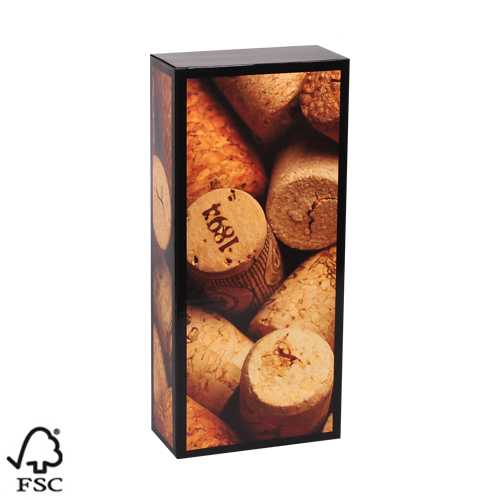Wijndoos 2 fles Kurk 16.4x8x36.5cm FSC® 50stuks