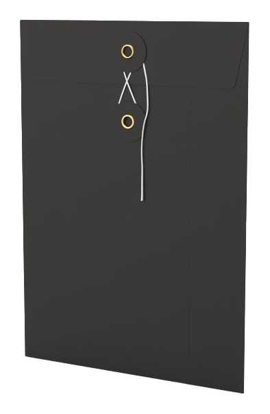 Envelop Met Japanse Sluiting Tokyo Zwart 22.9x16.2cm 50stuks Envelop Met Japanse Sluiting Tokyo Zwart 22.9x16.2cm 50stuks