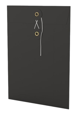Envelop Met Japanse Sluiting Tokyo Zwart 22.9x16.2cm 50stuks Envelop Met Japanse Sluiting Tokyo Zwart 22.9x16.2cm 50stuks