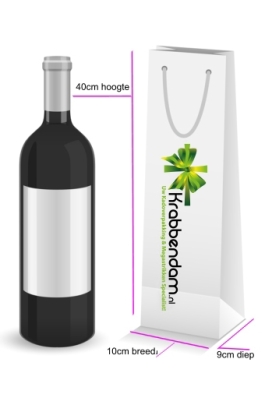 Luxe Wijntassen Bedrukken Met Logo 170GRAM & Koord 10x9x40cm Luxe Wijntassen Bedrukken Met Logo 170GRAM & Koord 10x9x40cm
