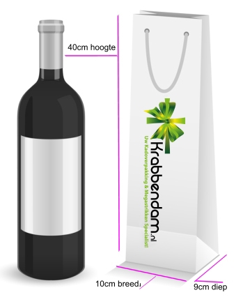 Luxe Wijntassen Bedrukken Met Logo 170GRAM FSC® & Koord 10x9x40cm Luxe Wijntassen Bedrukken Met Logo 170GRAM FSC® & Koord 10x9x40cm