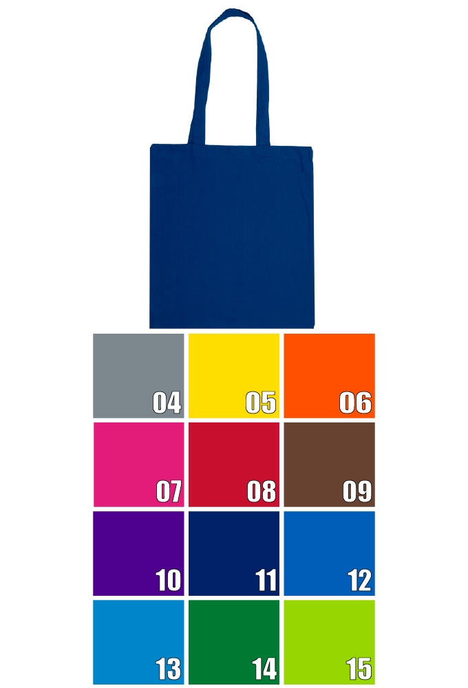 Draagtas Katoen High Quality 140gr Kleur & Lang Hengsel 38x42cm