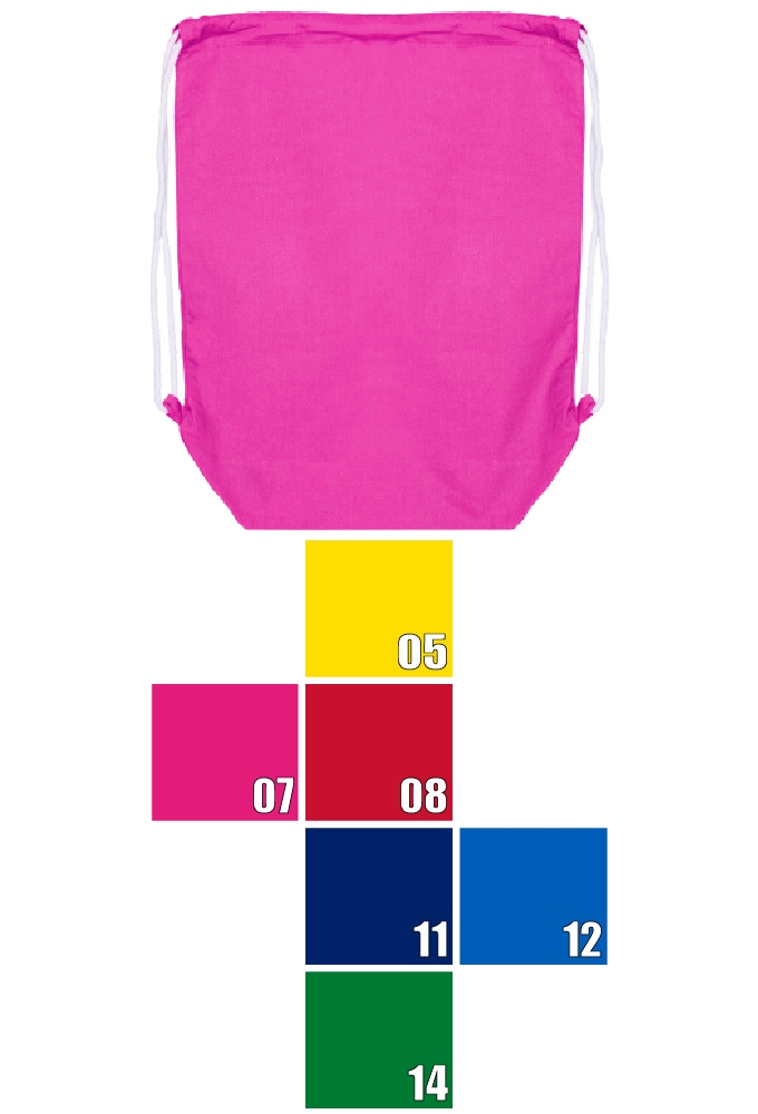 Rugtas Katoen Met Bodem 140gram Kleur & Koord 37x11x48cm