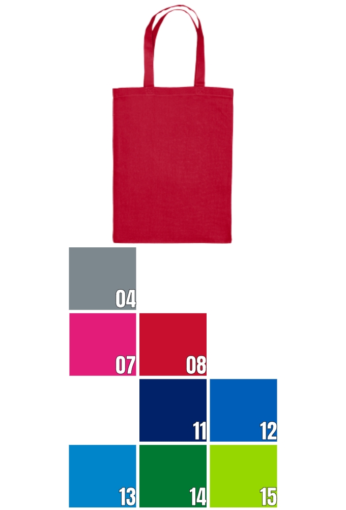 Draagtas Katoen 140gram Kleur & Hengsel 22x27cm