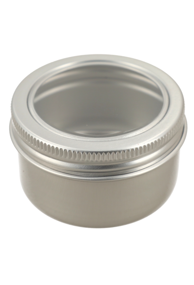 Blikken Aluminium & Schroefdeksel Venster 50ml r5x3.2cm 12stuks Blikken Aluminium & Schroefdeksel Venster 50ml r5x3.2cm 12stuks
