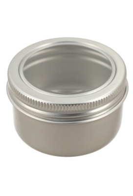 Blikken Aluminium & Schroefdeksel Venster 50ml r5x3.2cm 12stuks Blikken Aluminium & Schroefdeksel Venster 50ml r5x3.2cm 12stuks