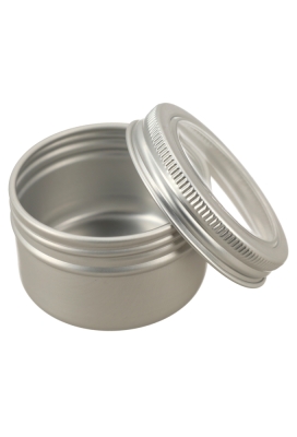 Blikken Aluminium & Schroefdeksel Venster 50ml r5x3.2cm 12stuks Blikken Aluminium & Schroefdeksel Venster 50ml r5x3.2cm 12stuks