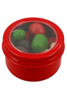 Blikken Aluminium & Schroefdeksel Venster Rood 50ml r5x3.2cm 12stuks Blikken Aluminium & Schroefdeksel Venster Rood 50ml r5x3.2cm 12stuks