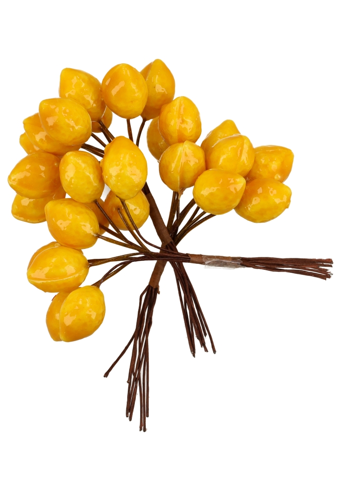 Kado Decoratie Lemons Geel 7x11cm Met IJzerdraad 108stuks