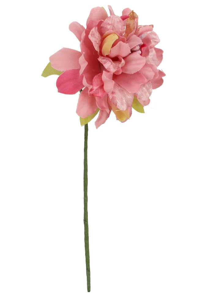 Kado Decoratie Bloem Hortencia Old Pink Met IJzerdraad 12cm 48stuks