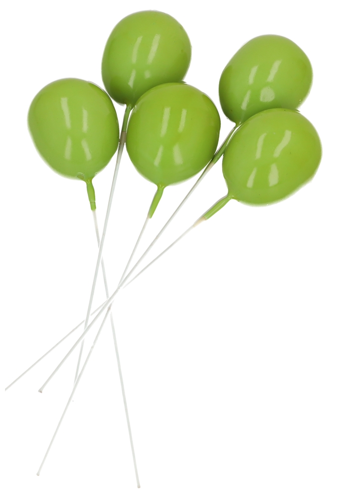 Kado Decoratie Ballonnetjes Groen 2.5x11.5cm Met IJzerdraad 12stuks