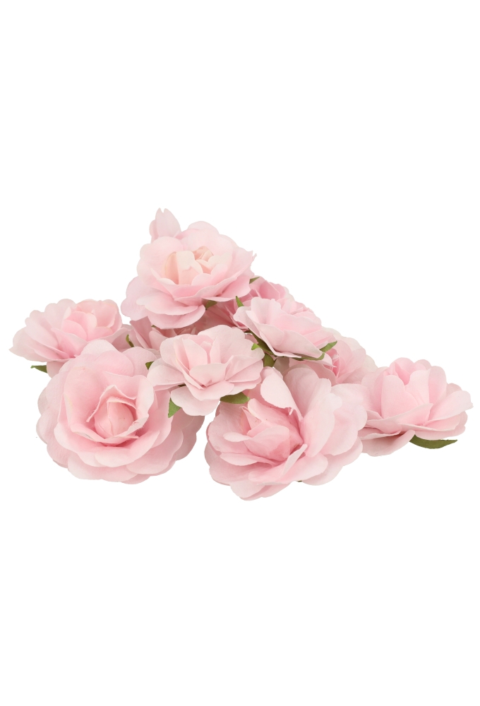 Kado Decoratie Bloem Roosje Licht Roze Papier 4 & 3cm 12stuks
