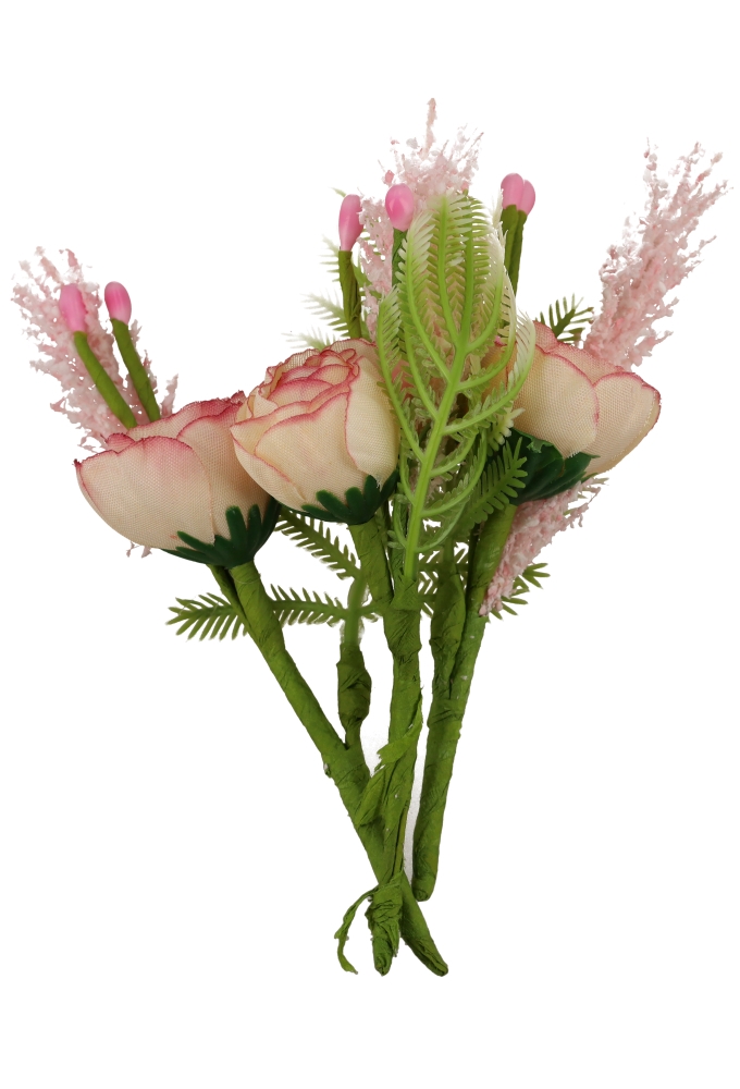 Kado Decoratie Bloem Licht Roze 14cm Met IJzerdraad 12stuks