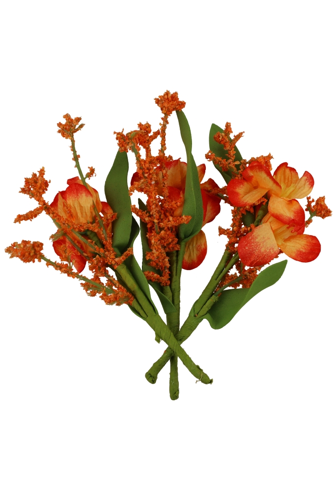 Kado Decoratie Bloem Oranje 14cm Met IJzerdraad 12stuks Kado Decoratie Bloem Oranje 14cm Met IJzerdraad 12stuks