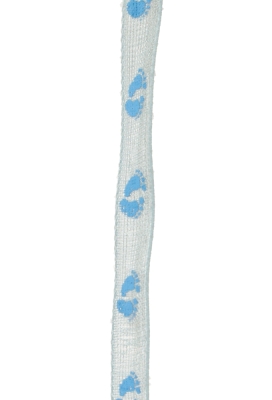 Organza Lint Baby Voetjes Blauw 6 mm x 25 meter Organza Lint Baby Voetjes Blauw 6 mm x 25 meter