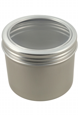 Blikken Aluminium & Schroefdeksel Venster 120ml r6.5x5cm 6stuks Blikken Aluminium & Schroefdeksel Venster 120ml r6.5x5cm 6stuks
