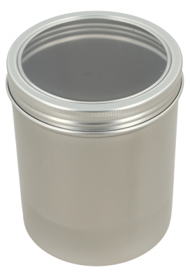 Blikken Aluminium & Schroefdeksel Venster 650ml r9.2x11.6cm 6stuks Blikken Aluminium & Schroefdeksel Venster 650ml r9.2x11.6cm 6stuks