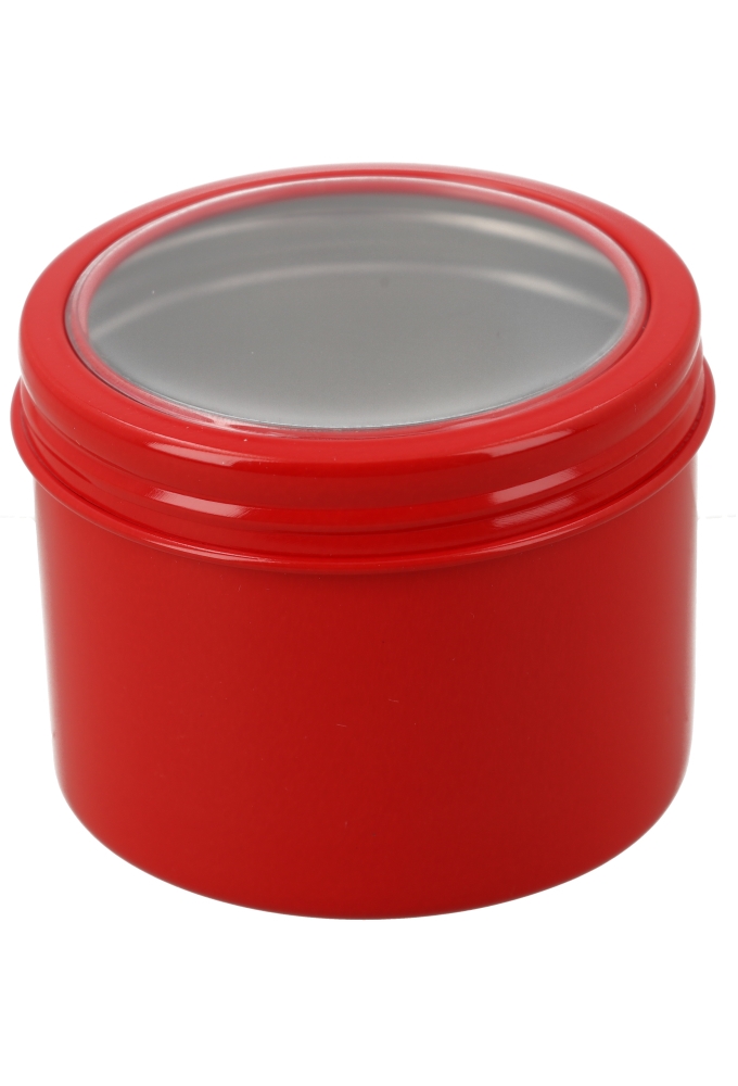 Blikken Aluminium & Schroefdeksel Venster Rood 120ml r6.5x5cm 6stuks