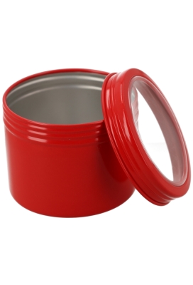 Blikken Aluminium & Schroefdeksel Venster Rood 120ml r6.5x5cm 6stuks Blikken Aluminium & Schroefdeksel Venster Rood 120ml r6.5x5cm 6stuks