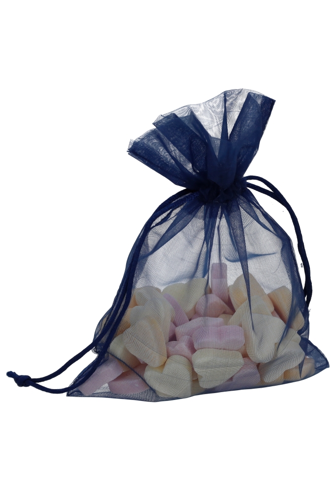 Organza zakjes Donker Blauw Medium 12x17cm 10stuks Organza zakjes Donker Blauw Medium 12x17cm 10stuks