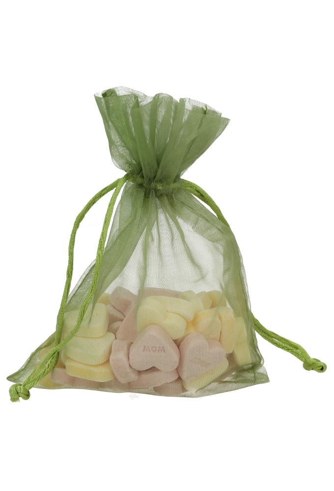 Organza zakjes Salie Groen Medium 12x17cm 10stuks