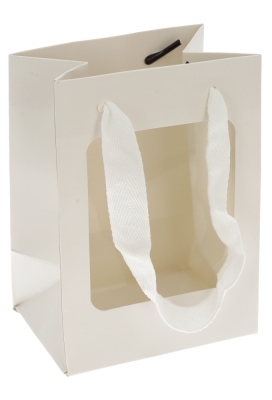 Kadotasjes Trazo Wit Mat Met PET Venster FSC® 11x8x15cm 10stuks Kadotasjes Trazo Wit Mat Met PET Venster FSC® 11x8x15cm 10stuks