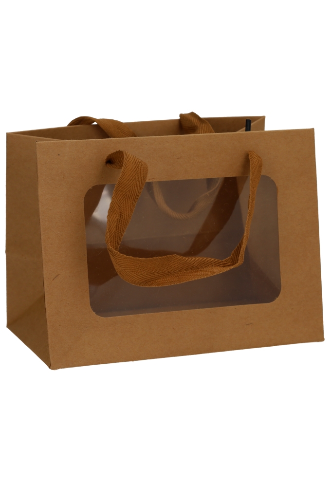Kadotasjes Trazo Kraft Met PET Venster FSC® 18x11x13.5cm 10stuks