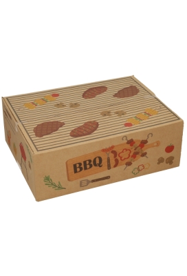 Geschenkdozen Kraft BBQ Box 39x29x13cm 15stuks Geschenkdozen Kraft BBQ Box 39x29x13cm 15stuks