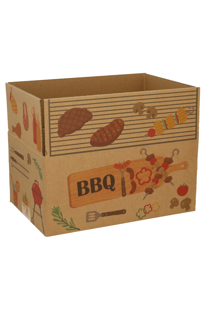 Geschenkdozen Kraft BBQ Box 31x20x14cm 30stuks Geschenkdozen Kraft BBQ Box 31x20x14cm 30stuks
