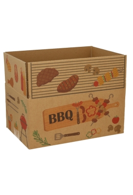 Geschenkdozen Kraft BBQ Box 31x20x14cm 30stuks Geschenkdozen Kraft BBQ Box 31x20x14cm 30stuks