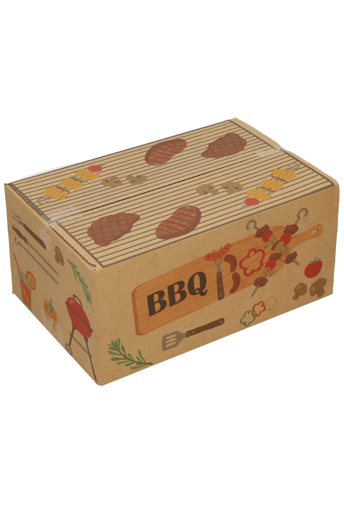 Geschenkdozen Kraft BBQ Box 31x20x14cm 30stuks Geschenkdozen Kraft BBQ Box 31x20x14cm 30stuks