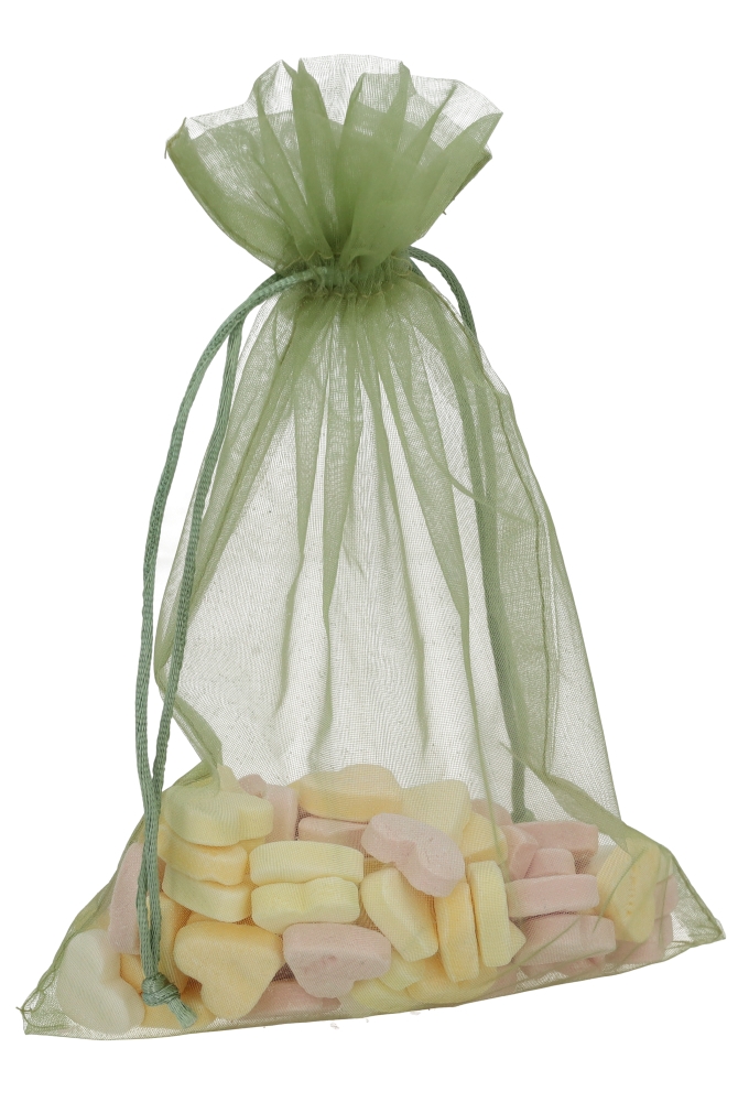 Organza zakjes Salie Groen Groot 17x24cm 10stuks Organza zakjes Salie Groen Groot 17x24cm 10stuks
