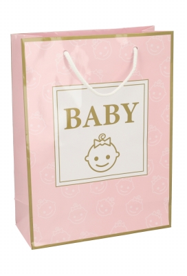 Kadotasjes Kind Groot Baby Girl Roze 24x10x32cm 10stuks Kadotasjes Kind Groot Baby Girl Roze 24x10x32cm 10stuks