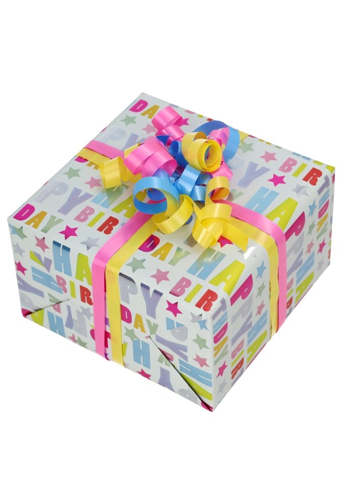 Cadeaupapier Kids Happy Birthday Stars 30cm x 100meter