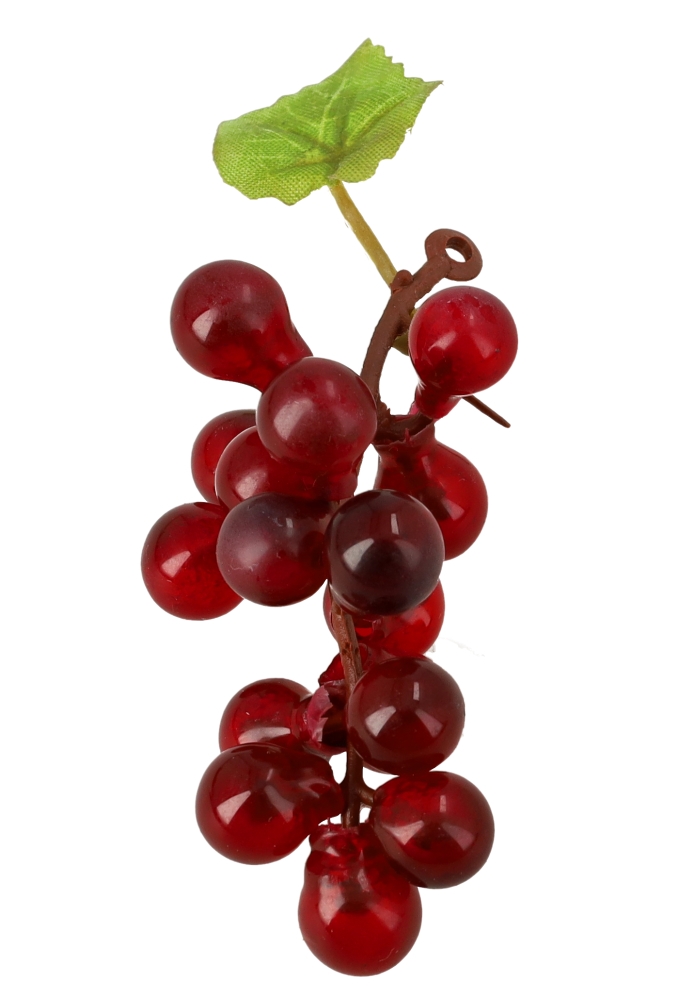 Decoratie Rode Druif 3x6cm 6stuks